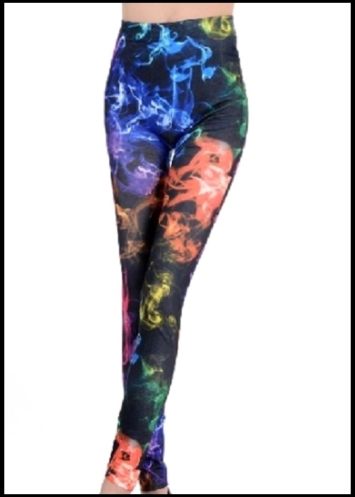 Farverige røg leggings